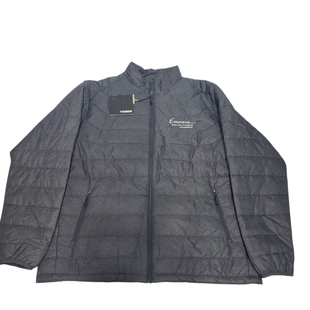 Landway Puffer Jacket Mens 3XL Dark Gray Full Zip Winter Encore Boston Harbor